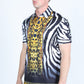 baroque animal print polo detail platini