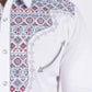 Men's Cotton White Embroidery Western Shirt