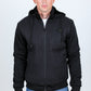 Mens Fur Lined Quilted Hooded Jacket - Black