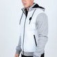 Mens Fur Lined Quilted Hooded Jacket - White