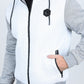 Mens Fur Lined Quilted Hooded Jacket - White