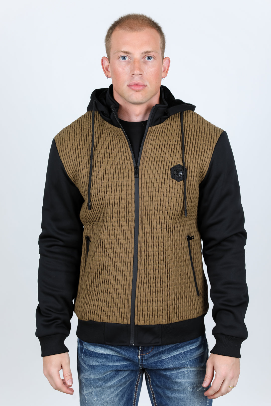 ジャケット・アウター diumCut Off Design Jacket Men's Fur Lined Quilted Hooded Jacket - Stay Warm and Stylish this