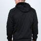 Mens Fur Lined Quilted Hooded Jacket - Black