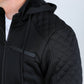 Mens Fur Lined Quilted Hooded Jacket - Black