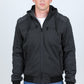 Mens Fur Lined Quilted Hooded Jacket - Charcoal