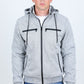 Mens Fur Lined Quilted Hooded Jacket - Light Gray