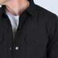 Mens Fur Lined Insulated Overshirt - Black