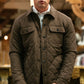 Mens Fur Lined Insulated Overshirt - Brown