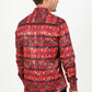 Satin Aztec Printed Dress Shirt - Red