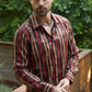Mens Modern Fit Stretch Foiled Shirt - Red