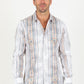 Mens Modern Fit Stretch Foiled Shirt - White
