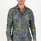 Mens Modern Fit Stretch Foiled Shirt - Gray
