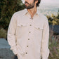 beige faux suede overshirt men