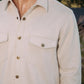 beige faux suede overshirt men