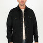Men's Faux Suede Overshirt - Black