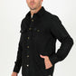 Men's Faux Suede Overshirt - Black