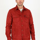 Men's Faux Suede Overshirt - Red