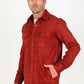 Men's Faux Suede Overshirt - Red