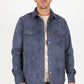 Men's Faux Suede Overshirt - Navy