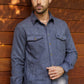 Men's Faux Suede Overshirt - Navy