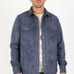 navy ii faux suede overshirt men
