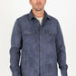 Men's Faux Suede Overshirt - Navy