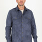navy ii faux suede overshirt men