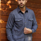 Men's Faux Suede Overshirt - Navy