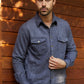 navy ii faux suede overshirt men