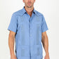 Men's Modern Blue GUAYABERA Shirt