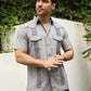 Men's Modern Light Gray GUAYABERA Shirt
