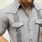Men's Modern Light Gray GUAYABERA Shirt