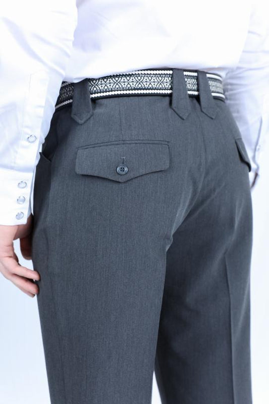 charcoal heath slim western pant men platini detail