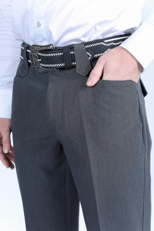 charcoal heath slim western pant men platini detail-2