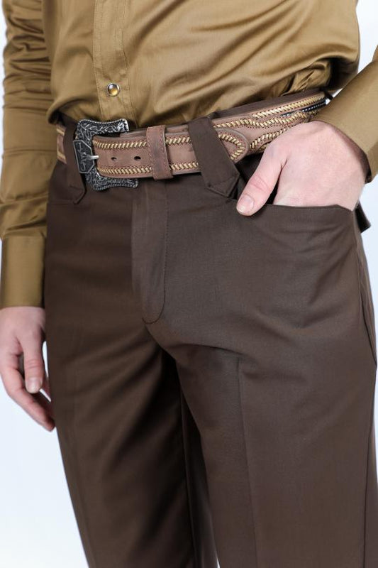 dark brown heath slim western pant men platini detail-2