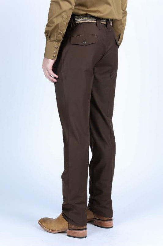 dark brown heath slim western pant men platini detail