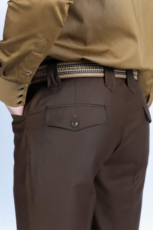 dark brown heath slim western pant men platini detail-3