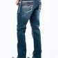 Holt Men's Dark Blue Slim Boot Cut Jeans