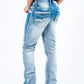 Holt Men's Light Blue Slim Boot Cut Jeans