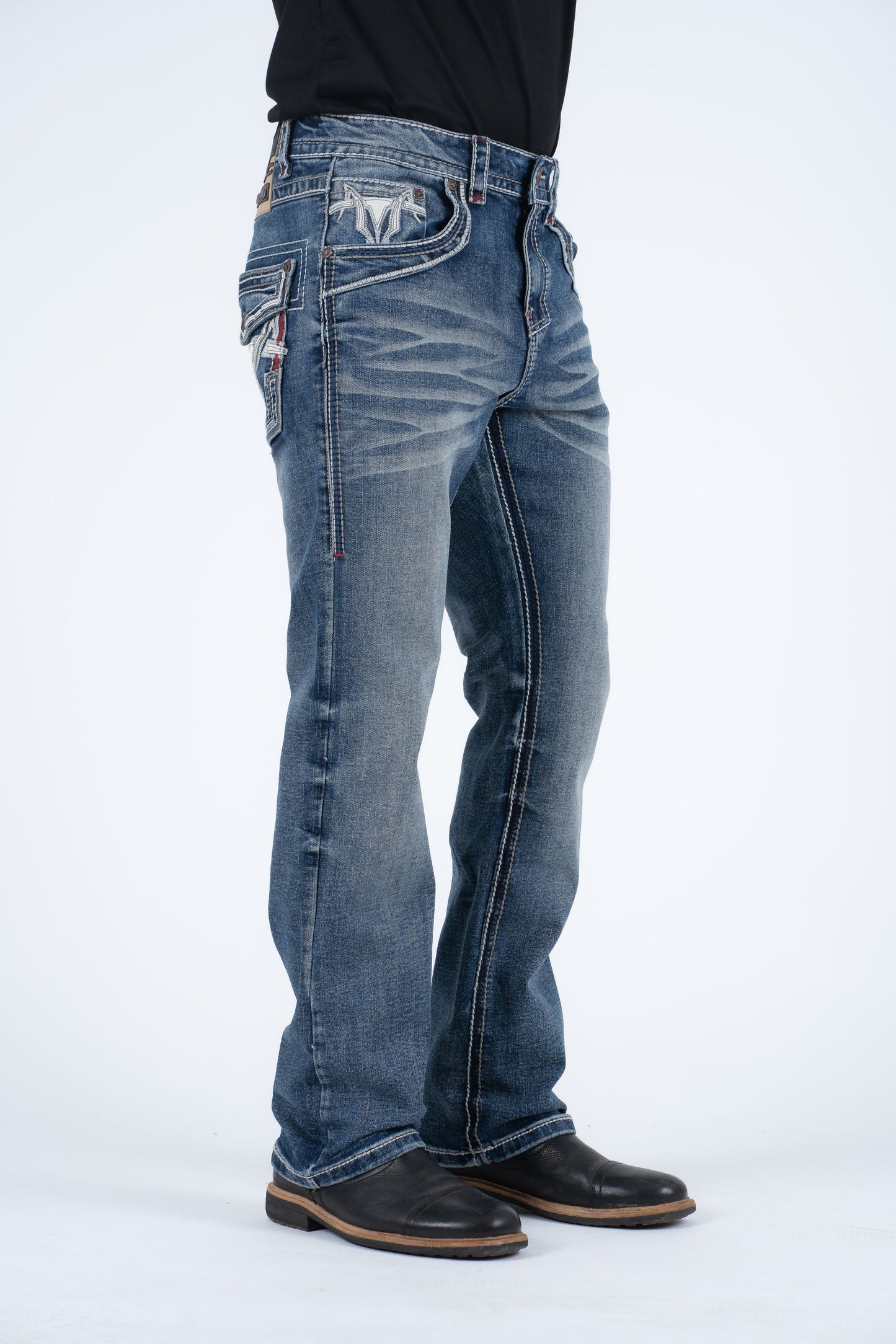 Holt Men's Blue Slim Boot Cut Jeans