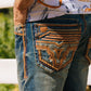 tint blue holt slim boot cut jean men platini back pocket detail