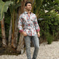 Floral Print Satin Shirt - White