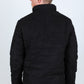 Mens Fur Lined Quilted Faux Suede Jacket - Black