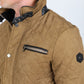 Mens Fur Lined Quilted Faux Suede Coat - Light Brown