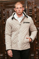 Fur-Lined Quilted Faux Suede Coat