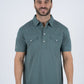 Mens Pearl Snap Buttons Teal Western Polo