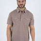 Mens Pearl Snap Buttons Brown Western Polo