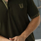 Cotton Knit Polo with Logo Embroidery - Olive