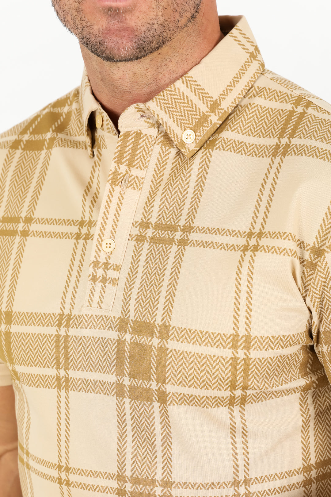 Men's Cotton Modern Fit Beige Polo