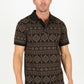 Men's Cotton Modern Fit Black Aztec Printed Polo